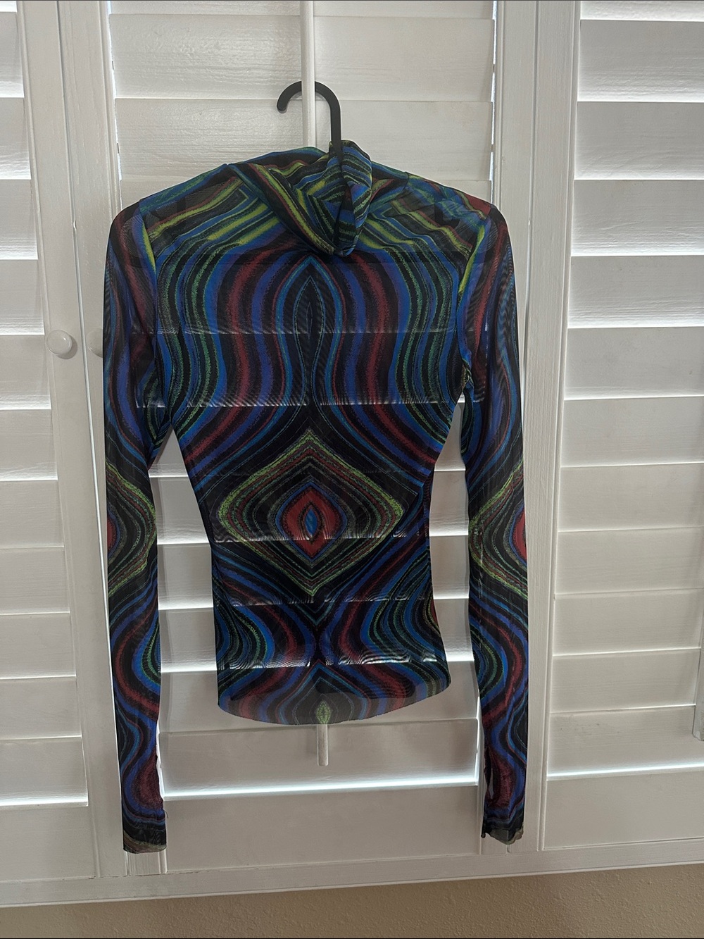AFRM Zadie Powermesh Turtleneck Top in Electric Swirl